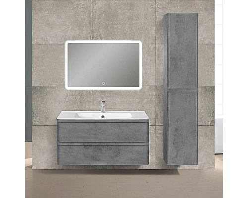 Заказать Комплект мебели бетон 100 см Vincea Vico VMC-2V100BT + VCB-2VP100W + VLM-2A100 в магазине сантехники Santeh-Crystal.ru