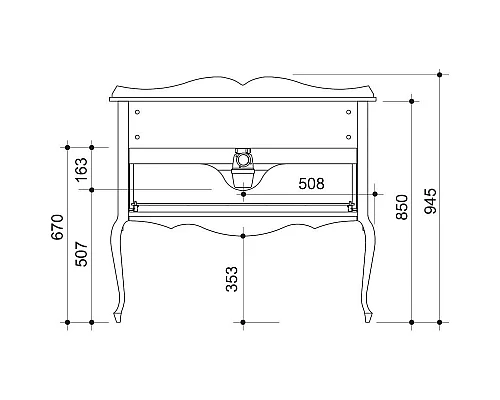 Заказать Тумба черный матовый 101,6 см Caprigo Bourget 11014-B042 в магазине сантехники Santeh-Crystal.ru