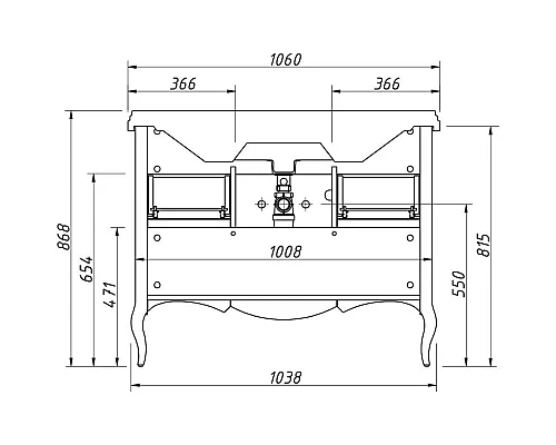 Купить Тумба керамик 103,8 см Caprigo Verona 33519-TP812 в магазине сантехники Santeh-Crystal.ru