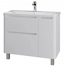 Тумба с раковиной белый глянец 100,1 см Grossman Адель 1010002 + 4627173210263