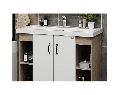 Приобрести Тумба дуб сонома/белый матовый 97 см Onika Тимбер 110011 в магазине сантехники Santeh-Crystal.ru