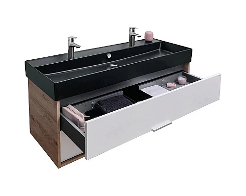 Приобрести Тумба дуб давос/белый глянец 119,9 см Jacob Delafon Vivienne EB1669-E75-J5 в магазине сантехники Santeh-Crystal.ru