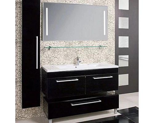 Приобрести Тумба Мадрид 120 М 2 ящика черный глянец Акватон 1A170301MA950 в магазине сантехники Santeh-Crystal.ru