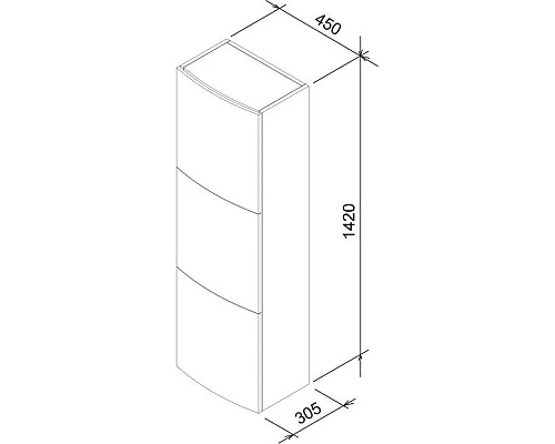Приобрести Боковой пенал закрытый белый глянец Ravak SB Evolution X000000780 в магазине сантехники Santeh-Crystal.ru