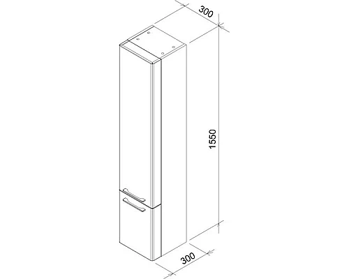 Купить Боковой пенал белый глянец Ravak SB 300 Ring L X000000771 в магазине сантехники Santeh-Crystal.ru
