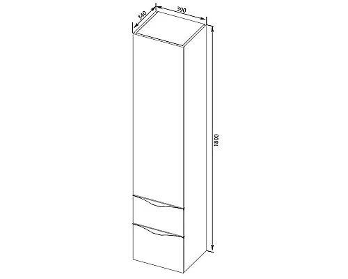 Купить Пенал подвесной кремовый Aquanet Эвора 00184010 в магазине сантехники Santeh-Crystal.ru