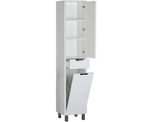 Приобрести Пенал напольный белый с бельевой корзиной Aquanet Гретта 00177010 в магазине сантехники Santeh-Crystal.ru