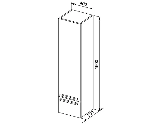 Приобрести Пенал подвесной венге Aquanet Нота 00159112 в магазине сантехники Santeh-Crystal.ru