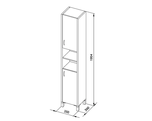 Купить Пенал напольный белый дуб Aquanet Донна 00169040 в магазине сантехники Santeh-Crystal.ru