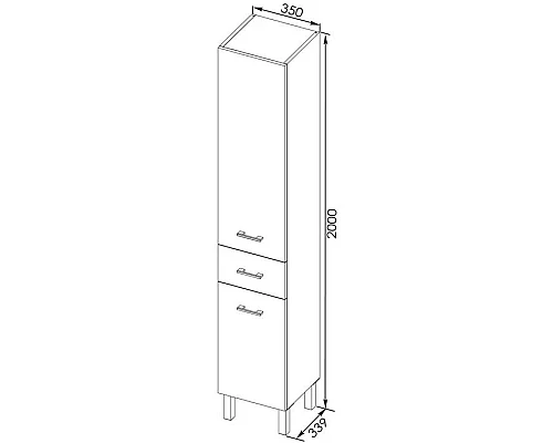 Приобрести Пенал напольный черный Aquanet Верона 00178971 в магазине сантехники Santeh-Crystal.ru