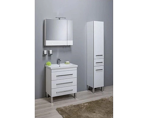 Купить Пенал напольный белый с бельевой корзиной Aquanet Сиена 00189248 в магазине сантехники Santeh-Crystal.ru