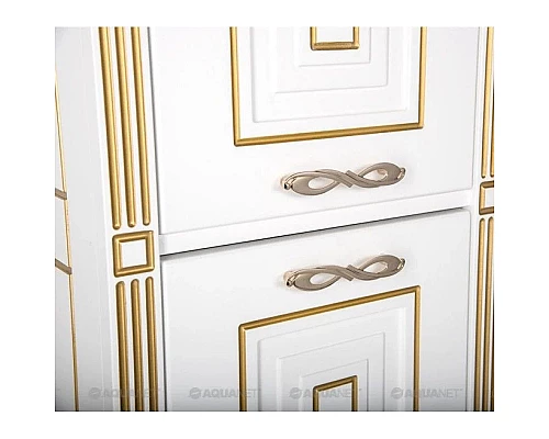 Приобрести Пенал напольный белый золотая патина Aquanet Паола 00186112 в магазине сантехники Santeh-Crystal.ru