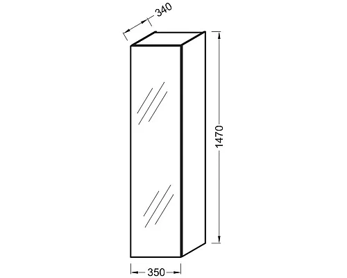 Купить Пенал белый глянец с реверсивной зеркальной дверцей Jacob Delafon Odeon Up EB873-RUJ5 в магазине сантехники Santeh-Crystal.ru