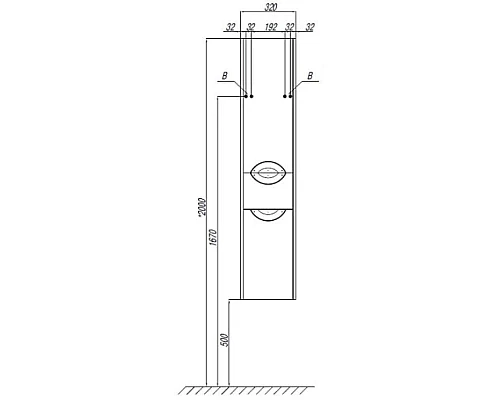 Заказать Пенал подвесной дуб макиато с бельевой корзиной R Акватон Сильва 1A215603SIW5R в магазине сантехники Santeh-Crystal.ru