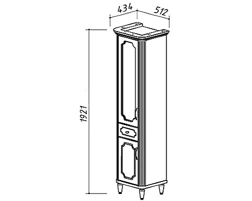 Приобрести Пенал напольный белый глянец L Belux Каталония П 30-01 в магазине сантехники Santeh-Crystal.ru