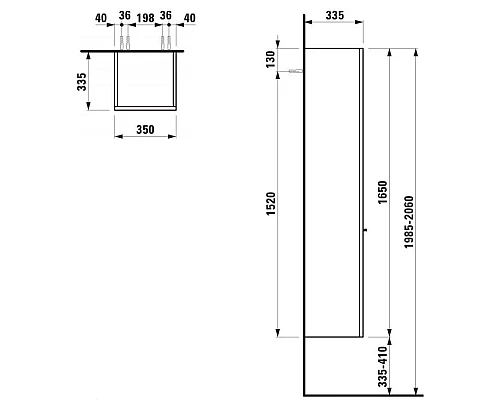 Купить Пенал подвесной белый глянец L Laufen Case 4.0202.1.075.475.1 в магазине сантехники Santeh-Crystal.ru