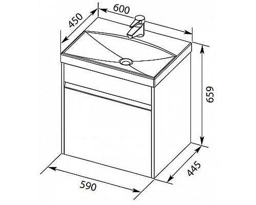 Приобрести Тумба белый глянец 59 см Aquanet Палермо 00203934 в магазине сантехники Santeh-Crystal.ru