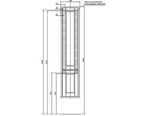 Купить Пенал подвесной белый ясень R Aquanet Бостон 00206547 в магазине сантехники Santeh-Crystal.ru