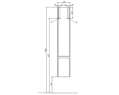 Приобрести Пенал подвесной белый глянец/бетон пайн L Акватон Капри 1A230503KPDAL в магазине сантехники Santeh-Crystal.ru