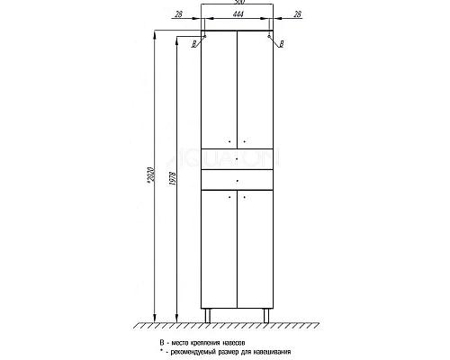 Приобрести Пенал напольный белый глянец Акватон Симпл 1A122303SL010 в магазине сантехники Santeh-Crystal.ru