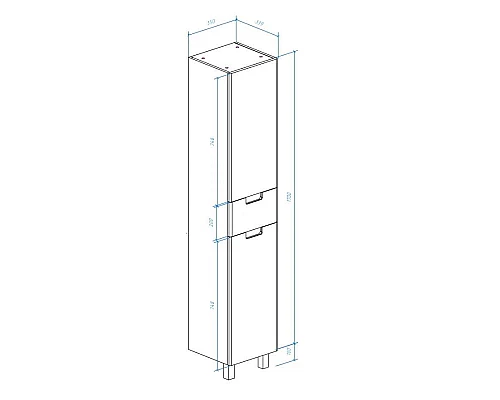 Приобрести Пенал напольный с бельевой корзиной белый глянец L Bellezza Пегас 4620404102016 в магазине сантехники Santeh-Crystal.ru