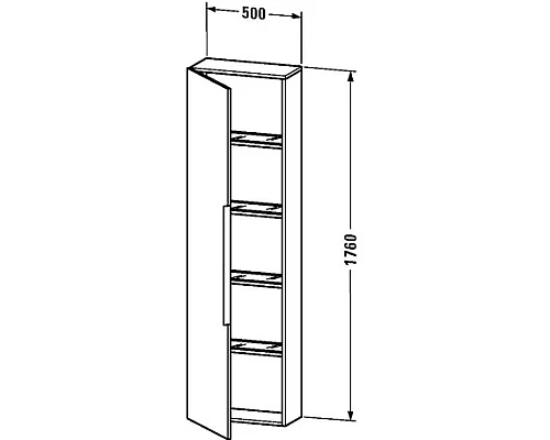 Купить Пенал подвесной дуб темный брашированный L Duravit Happy D.2 H29252L7272 в магазине сантехники Santeh-Crystal.ru