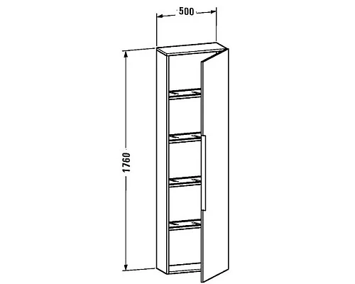 Заказать Пенал подвесной дуб темный брашированный R Duravit Happy D.2 H29252R7272 в магазине сантехники Santeh-Crystal.ru