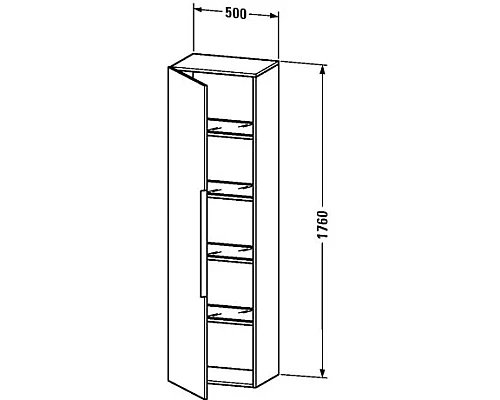 Приобрести Пенал подвесной дуб темный брашированный L Duravit Happy D.2 H29253L7272 в магазине сантехники Santeh-Crystal.ru