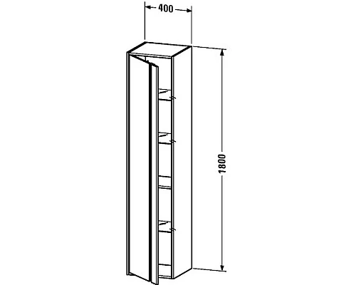 Приобрести Пенал подвесной белый глянец L Duravit Ketho KT1255L2222 в магазине сантехники Santeh-Crystal.ru