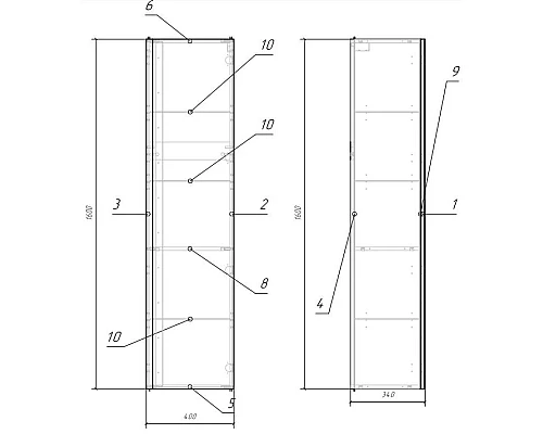 Заказать Пенал подвесной белый глянец L/R Cersanit Moduo SL-MOD/Wh в магазине сантехники Santeh-Crystal.ru