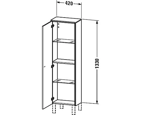 Купить Пенал подвесной базальт матовый L Duravit Brioso BR1300L4343 в магазине сантехники Santeh-Crystal.ru