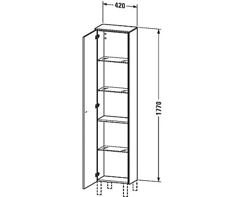 Заказать Пенал подвесной тауп матовый R Duravit Brioso BR1320R1091 в магазине сантехники Santeh-Crystal.ru