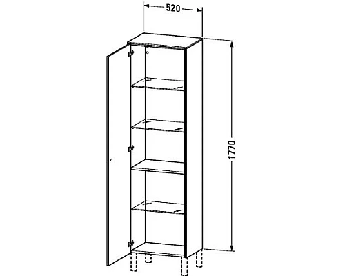 Купить Пенал подвесной белый глянец L Duravit Brioso BR1331L2222 в магазине сантехники Santeh-Crystal.ru