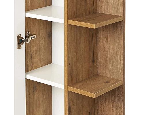 Приобрести Пенал подвесной белый глянец/дуб рустикальный Акватон Сканди 1A253403SDZ90 в магазине сантехники Santeh-Crystal.ru