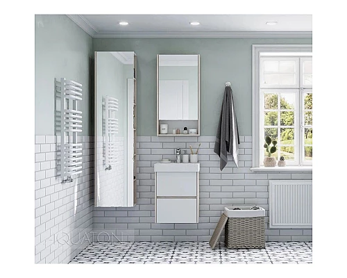 Приобрести Пенал подвесной белый глянец/дуб верона Акватон Сканди 1A253403SDB20 в магазине сантехники Santeh-Crystal.ru