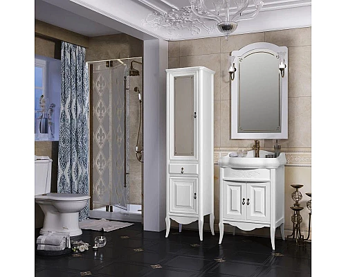 Купить Пенал напольный белый матовый L Opadiris Лоренцо Z0000008217 в магазине сантехники Santeh-Crystal.ru