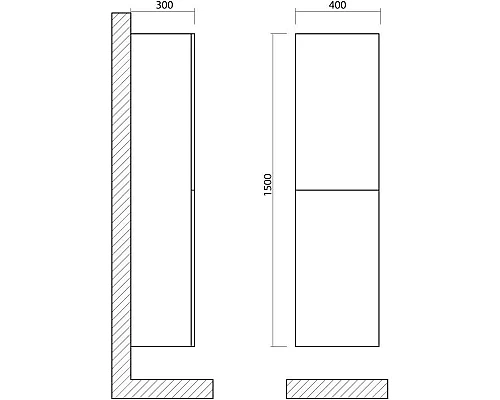 Заказать Пенал подвесной белый матовый с текстурой L/R Art&Max Verona Push AM-Verona-Push-1500-2A-SC-BI-TS в магазине сантехники Santeh-Crystal.ru