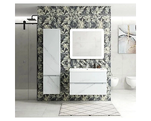 Приобрести Пенал подвесной монти мрамор R Art&Max Techno AM-Techno-1600-AC-SO-MR960-R в магазине сантехники Santeh-Crystal.ru