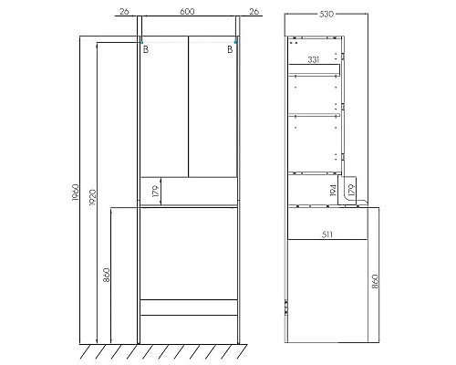Приобрести Пенал напольный белый глянец Акватон Лондри 1A260503LH010 в магазине сантехники Santeh-Crystal.ru