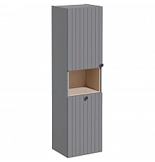 Пенал подвесной серый матовый с бельевой корзиной L VitrA Root Groove 69095