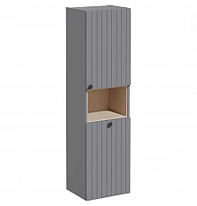 Пенал подвесной серый матовый с бельевой корзиной R VitrA Root Groove 69102