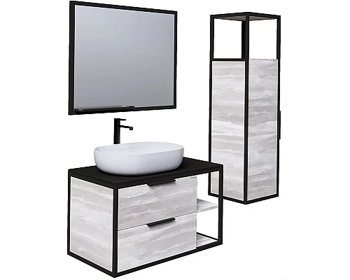 Заказать Пенал подвесной шанико/черный L/R Grossman Лофт 304002 в магазине сантехники Santeh-Crystal.ru