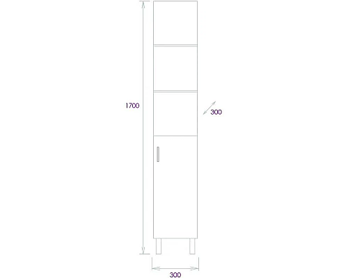Купить Пенал напольный дуб сонома/серый матовый R Onika Тимбер 403067 в магазине сантехники Santeh-Crystal.ru