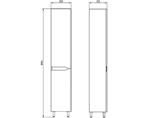 Приобрести Пенал напольный белый R ASB-Mebel Бари в магазине сантехники Santeh-Crystal.ru