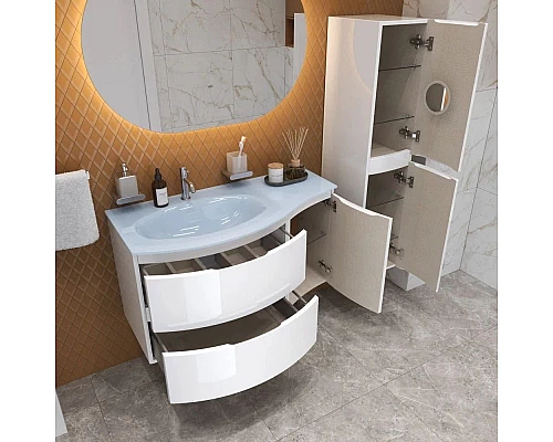 Купить Пенал подвесной Bianco Lucido L/R Cezares Vague 44322 в магазине сантехники Santeh-Crystal.ru