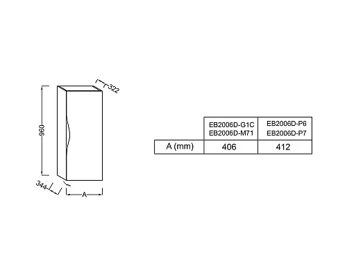 Приобрести Подвесная колонна белый глянец шарниры справа Jacob Delafon Stillness EB2006D-G1C в магазине сантехники Santeh-Crystal.ru