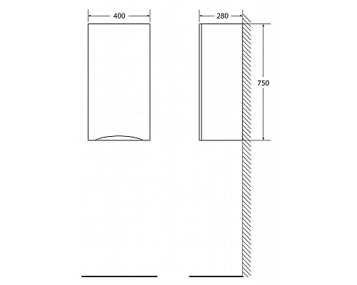 Купить Шкаф подвесной Rovere Cioccolato Amaro BelBagno Fly-Marino FLY-MARINO-750-1A-SC-RCA-P-R в магазине сантехники Santeh-Crystal.ru