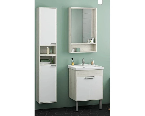 Приобрести Шкаф подвесной белый глянец/дуб крафт L Акватон Флай 1A237903FAX1L в магазине сантехники Santeh-Crystal.ru