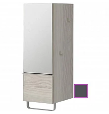 Полуколонна серый антрацит глянец с зеркальной дверцей шарниры слева Jacob Delafon Odeon Up EB893G-442