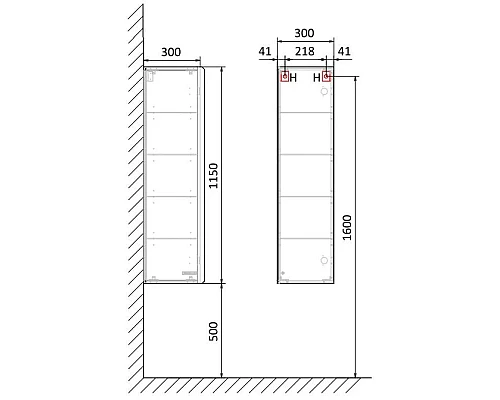 Заказать Полуколонна подвесная древесный аттик R Jorno Steal Ste.04.115/P/Da в магазине сантехники Santeh-Crystal.ru